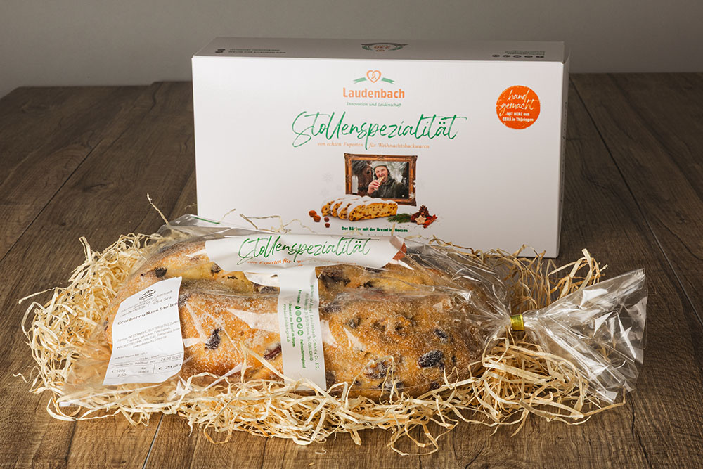 Original Thüringer Cranberry-Nuss-Stollen, mit Walnüssen und Cranberries